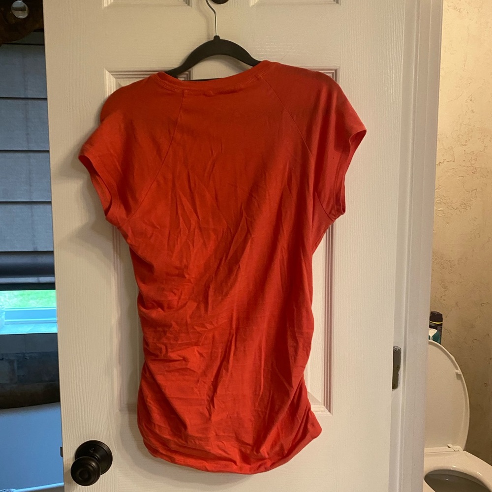 Cabi #965 coral cap sleeve wrap blouse top - Picture 4 of 5